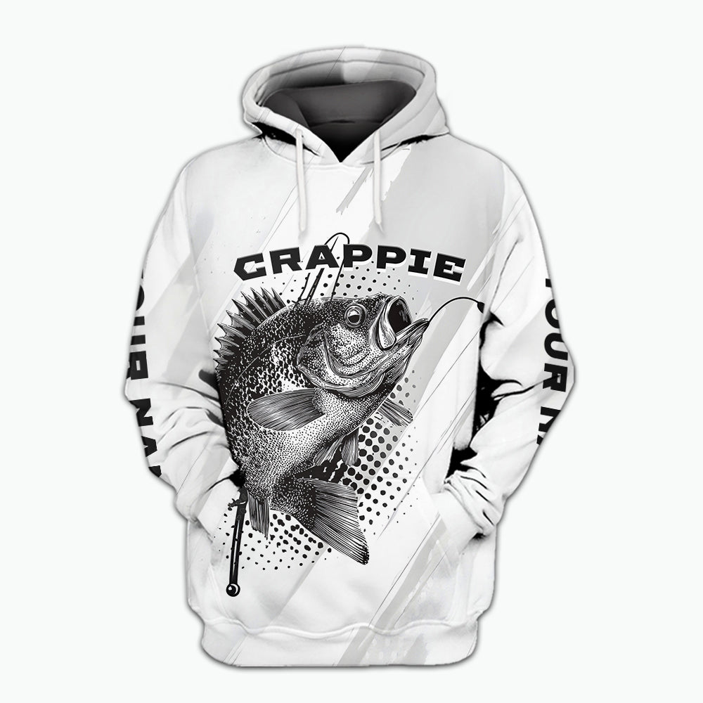 Custom Name Crappie Fish Gray All Over Print Shirt