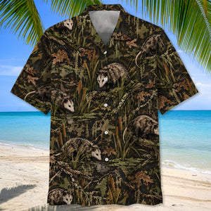 Opossum Swamp Camouflage Pattern Hawaiian Shirt