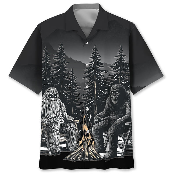 Dark Night Forest Camping Hawaiian Shirt
