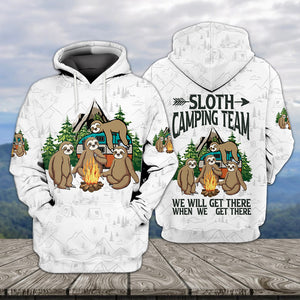 Sloth Camping Team We Will Get There When We Get There All Over Print Shirt