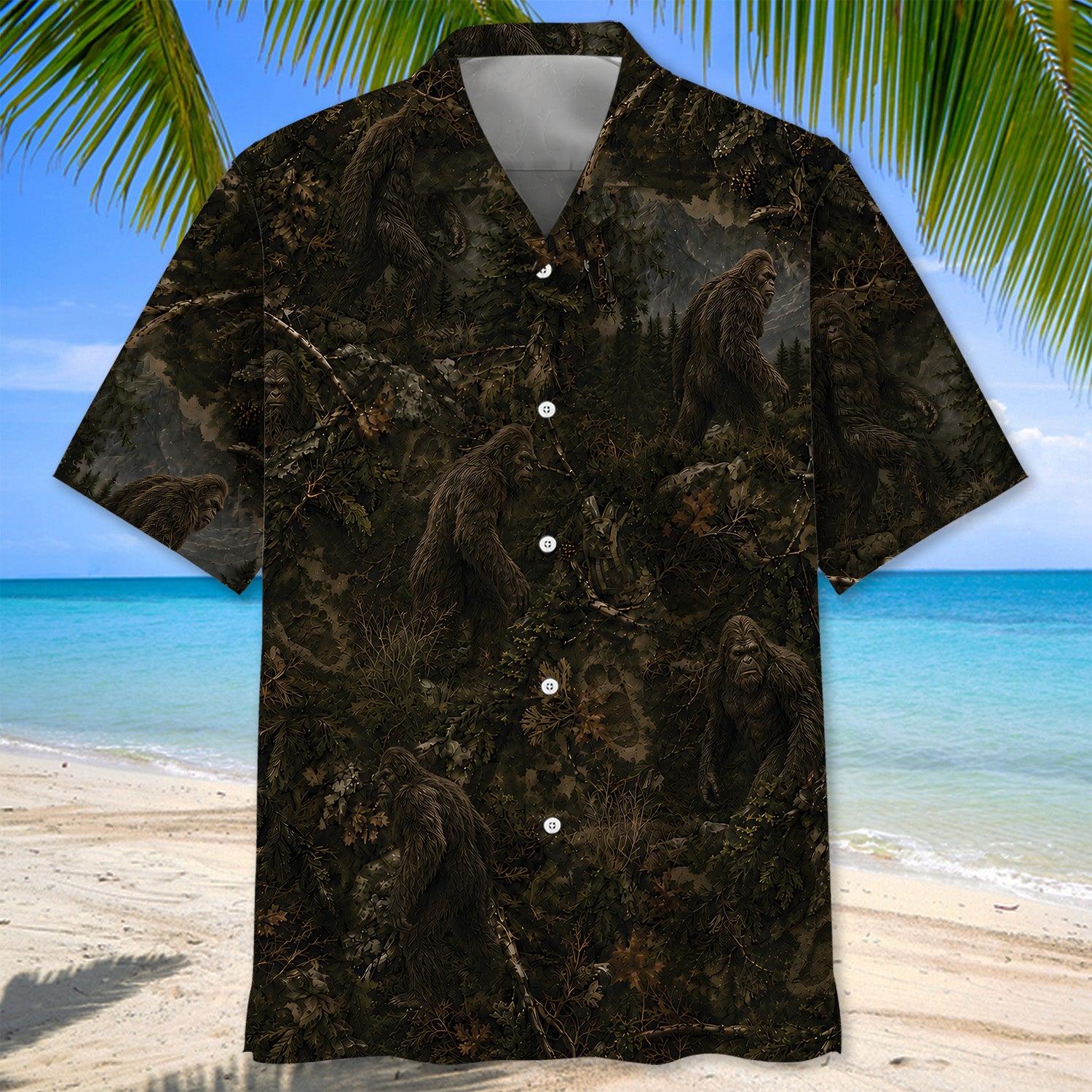 Bigfoot Forest Hawaiian Shirt