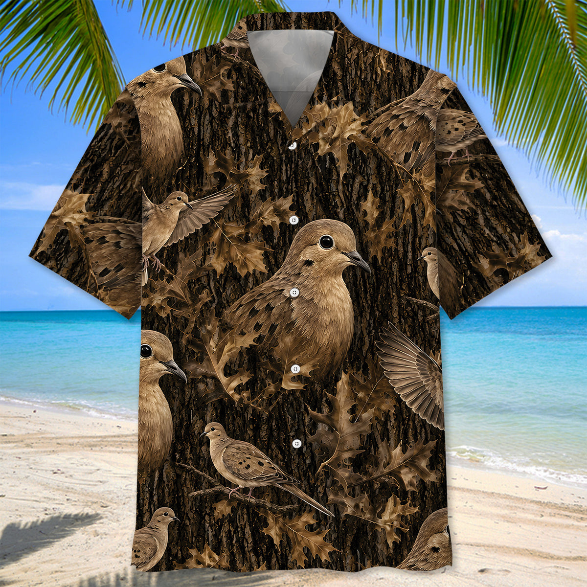 Vintage Wild Dove Art Camo Hawaiian Shirt