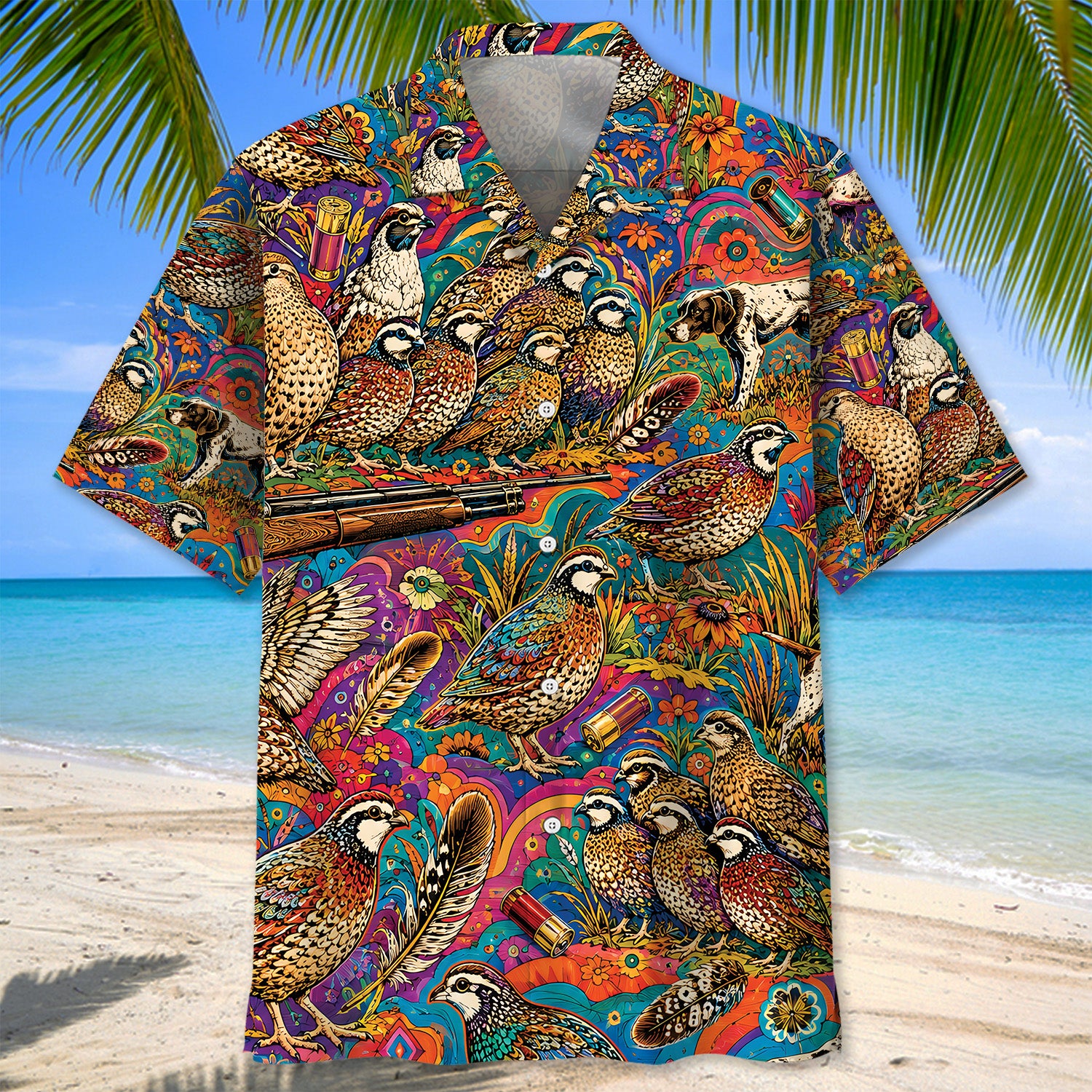 Psychedelic Quail Hunting Hawaiian Shirt