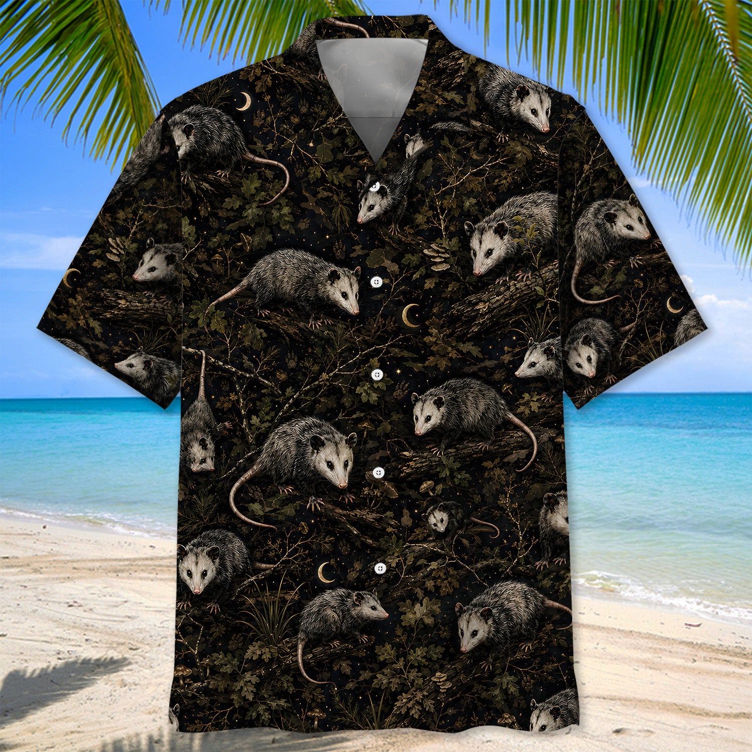 Opossum Camo Forest Hawaiian Shirt