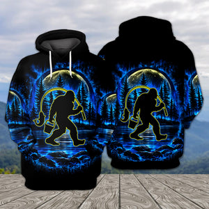 Bigfoot Fishing All Over Print Shirt