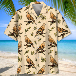 Vintage Wild Dove  Pattern Hawaiian Shirt