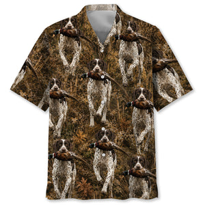 Camouflage English Pointer Running With Pheasant Hunting Hawaiian Shirt