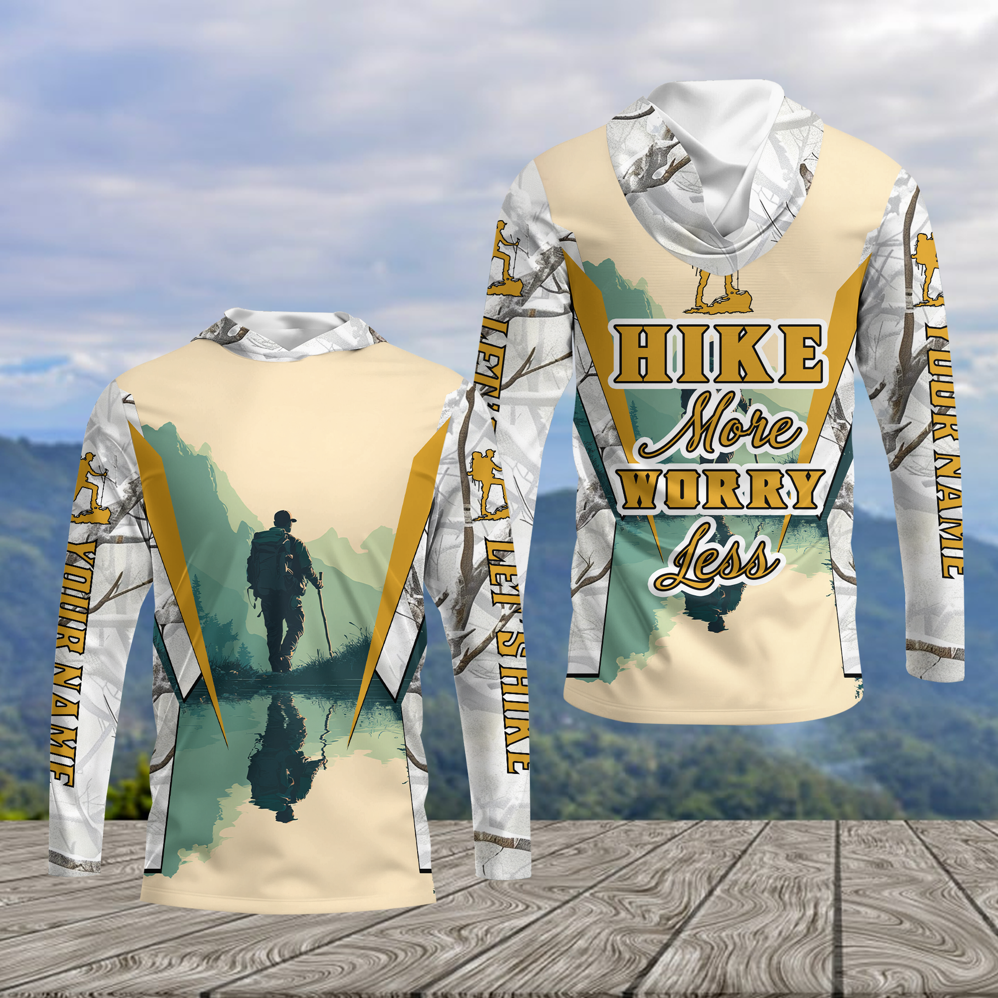 Custom Name Hiking More Worry Less All Over Print Shirt