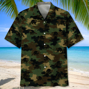 Raccoon Camouflage Millitary Hawaiian Shirt