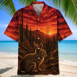Rabbit Hunting Burnt Sky Hawaiian Shirt
