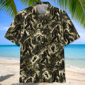 Tactical Hexagonal Bigfoot Camo Hawaiian Shirt