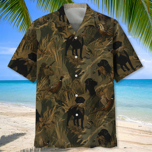 Wild Pheasant Retriever Camouflage Hawaiian Shirt