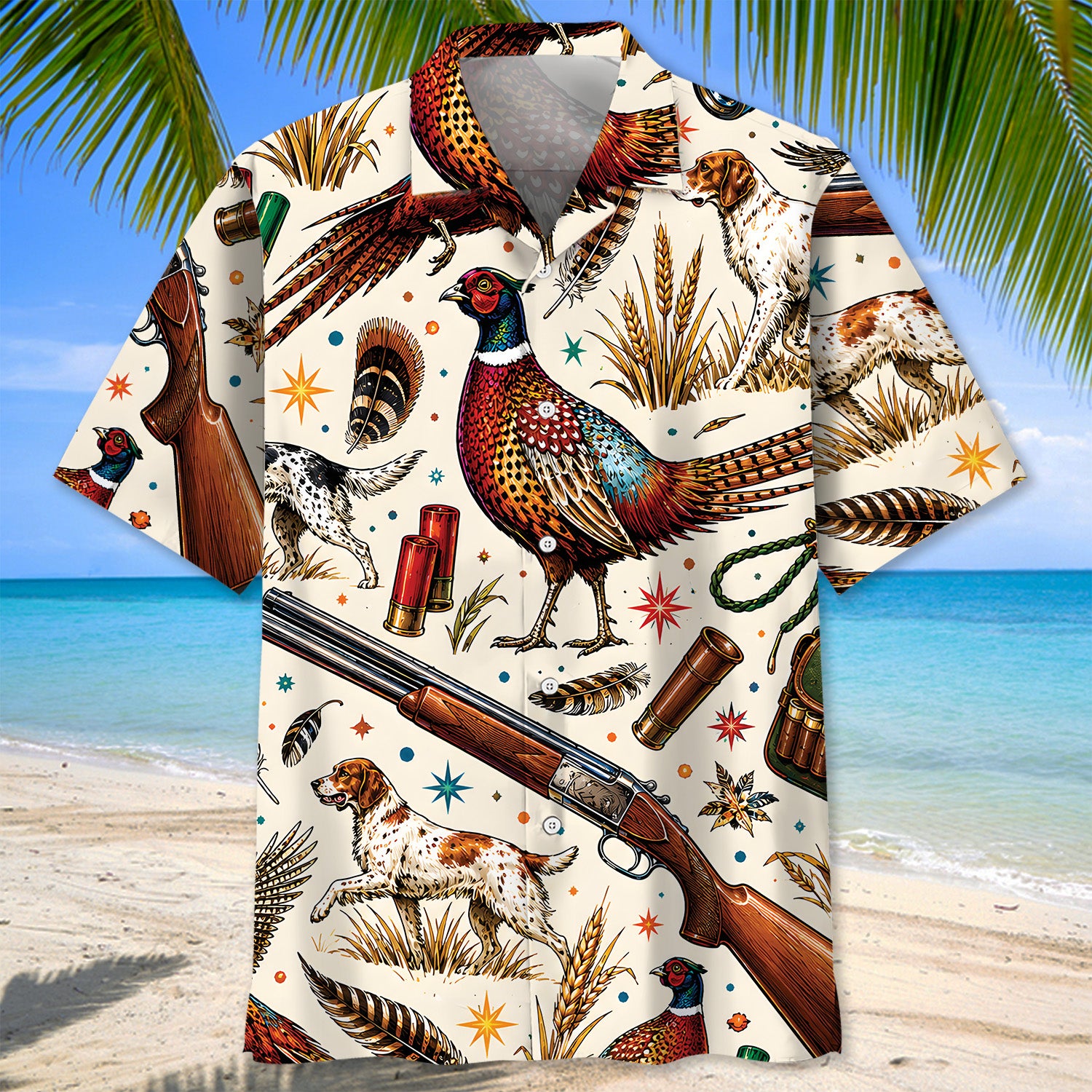 Pheasant Vintage Art Colorful Hawaiian Shirt