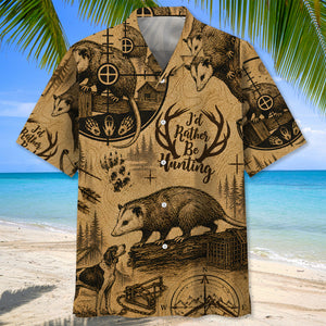 Opossum I'd Rather be Hunting Hawaiian Shirt