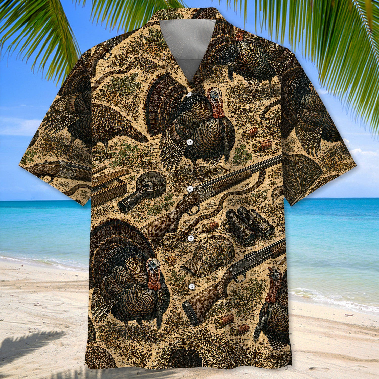 Vintage Turkey Hunting Hawaiian Shirt