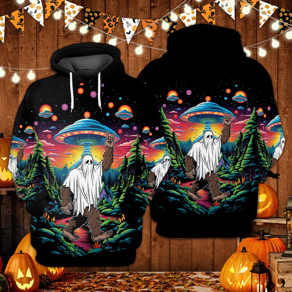 Bigfoot Boo Rock On All Over Print Shirt