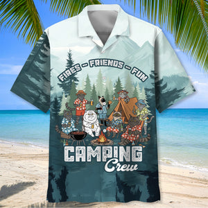 Friends, Fires, Fun Camping Crew Cat Breeds Hawaiian Shirt