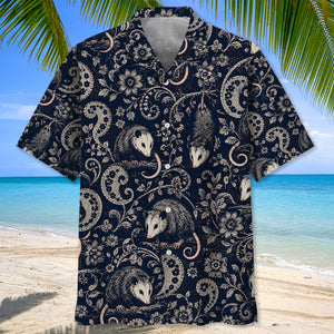 Midnight Opossum Paisley Hawaiian Shirt