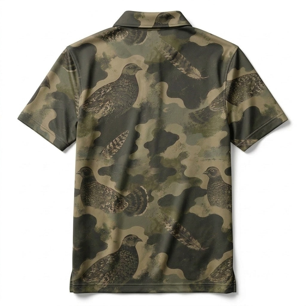 Grouse Camouflage Graphic Pattern Men Polo Shirt
