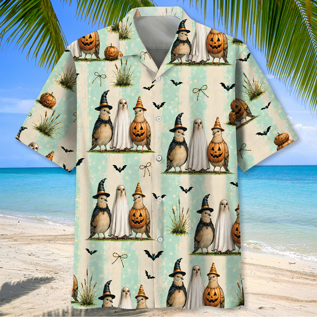 Dove Ghost Pumpkin Halloween Hawaiian Shirt