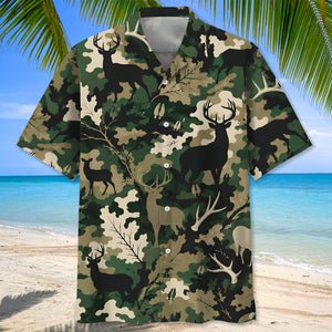 Woodland Deer Camo Hawaiian Shirt
