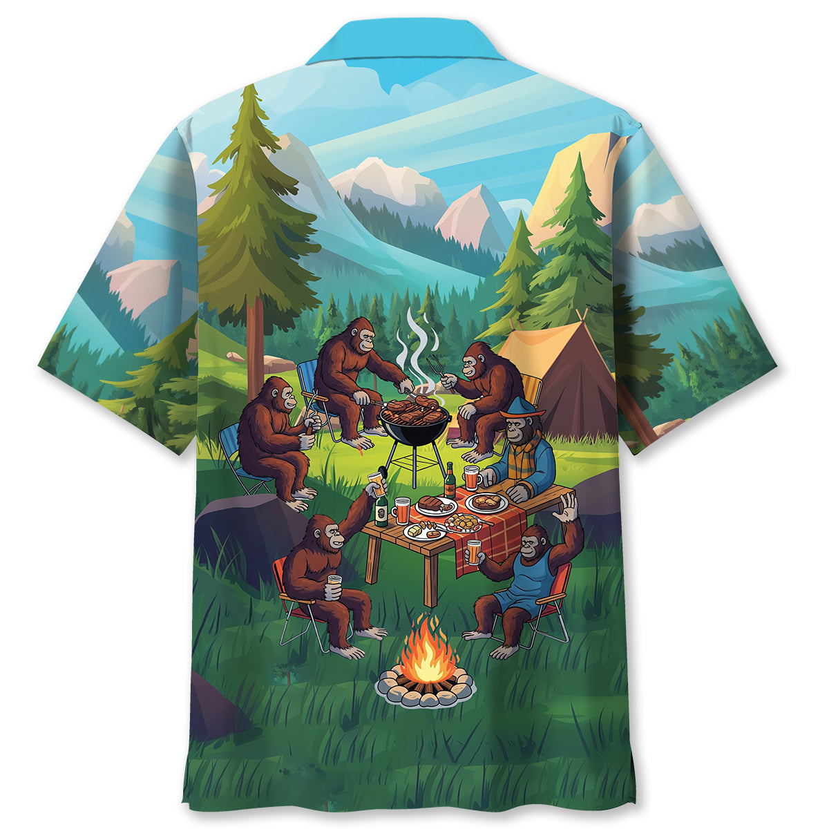 Sasquatch Family BBQs Hawaiian Shirt