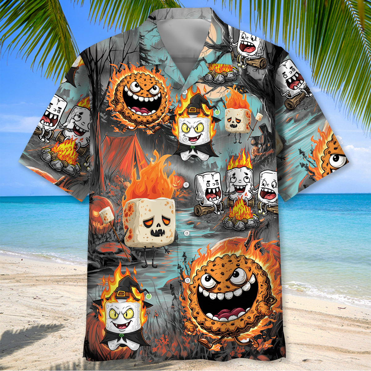 Burnt Marshmallow Halloween Hawaiian Shirt
