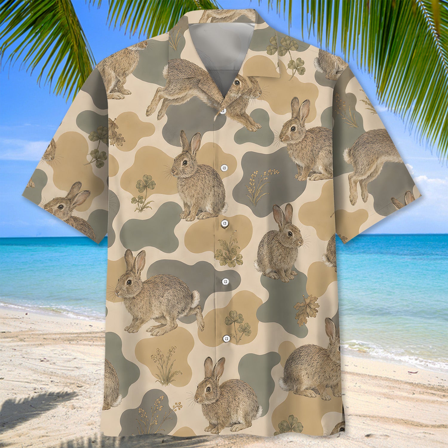 Rabbit Camouflage Men Polo Shirt