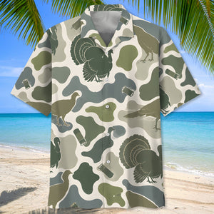 Turkey Camouflage Hunting Funny Pattern Hawaiian Shirt