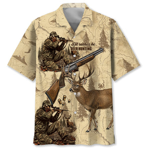 Vintage Wild Deer Hunting Hawaiian Shirt