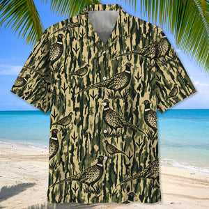 Pheasant Stripe Camouflage Hawaiian Shirt