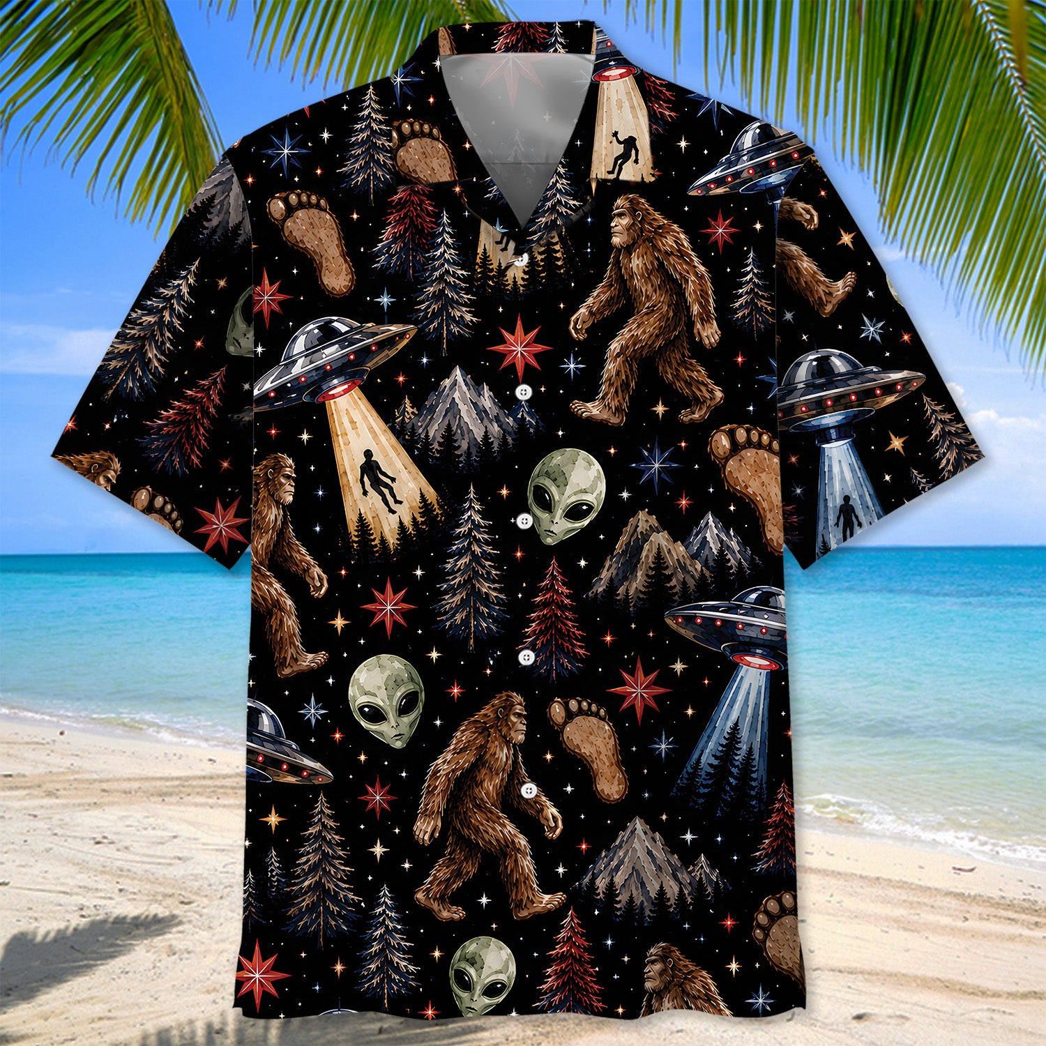 Cosmic Sasquatch Night Hawaiian Shirt