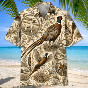 Vintage Pheasant Hunting Toile Hawaiian Shirt