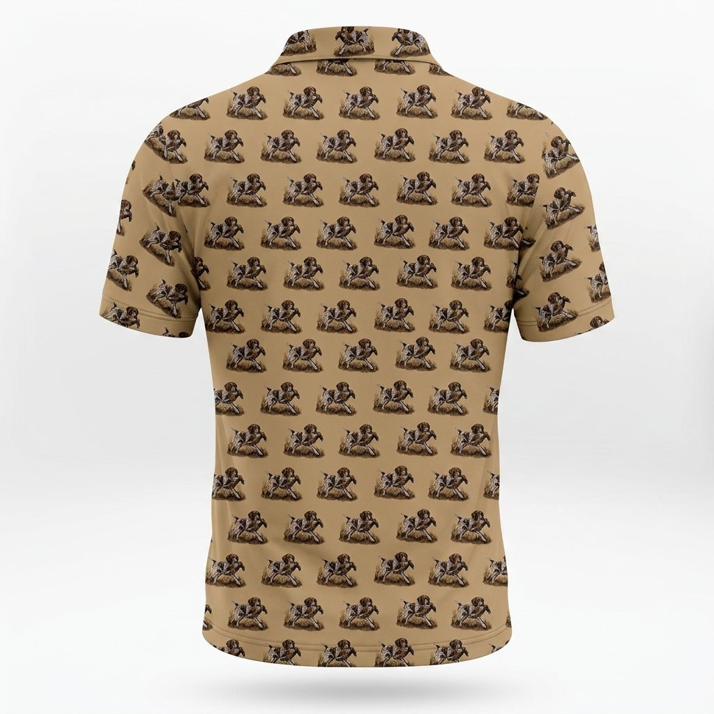 Pheasant Hunting With GSP Dog Pattern Polo Men Shirt