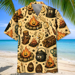 Vintage Funny Campfire Hawaiian Shirt