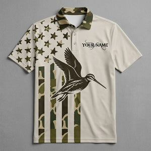 Custom Name Snipe Hunting Camouflage Style Men Polo Shirt