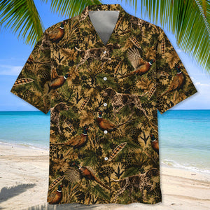 Pheasant Hunting Hex Camo Hawaiian Shirt