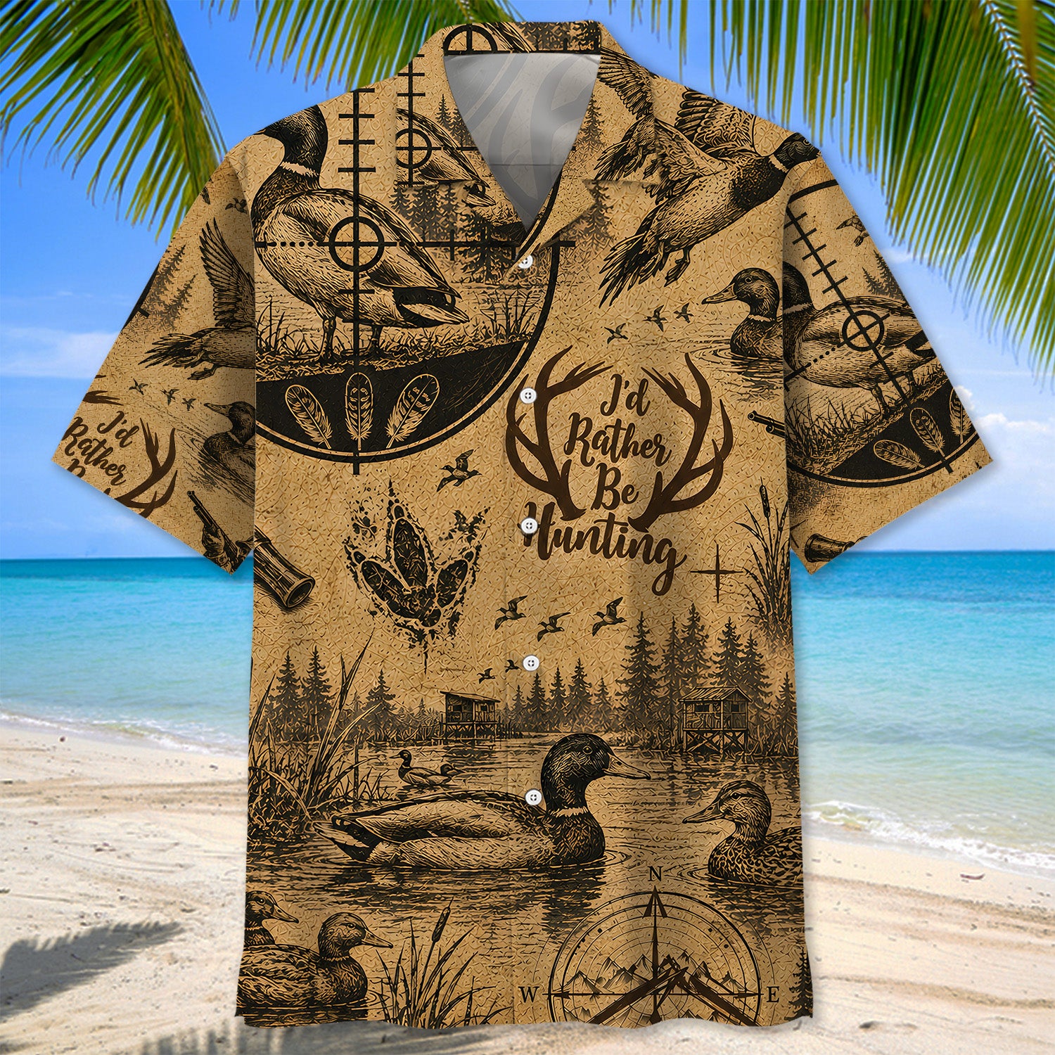 Duck I'd Rather Be Hunting Hawaiian Shirt