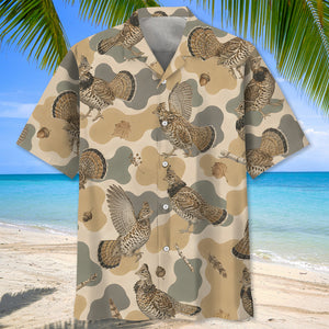Ruffed Grouse Camouflage Men Polo Shirt