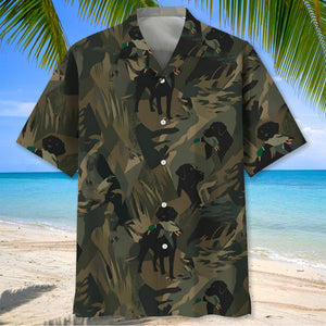 Mallard Duck Retriever Camouflage Hawaiian Shirt
