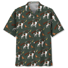 Vintage Hunting Dog & Pheasant Pattern Hawaiian Shirt