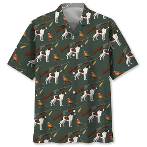 Vintage Hunting Dog & Pheasant Pattern Hawaiian Shirt