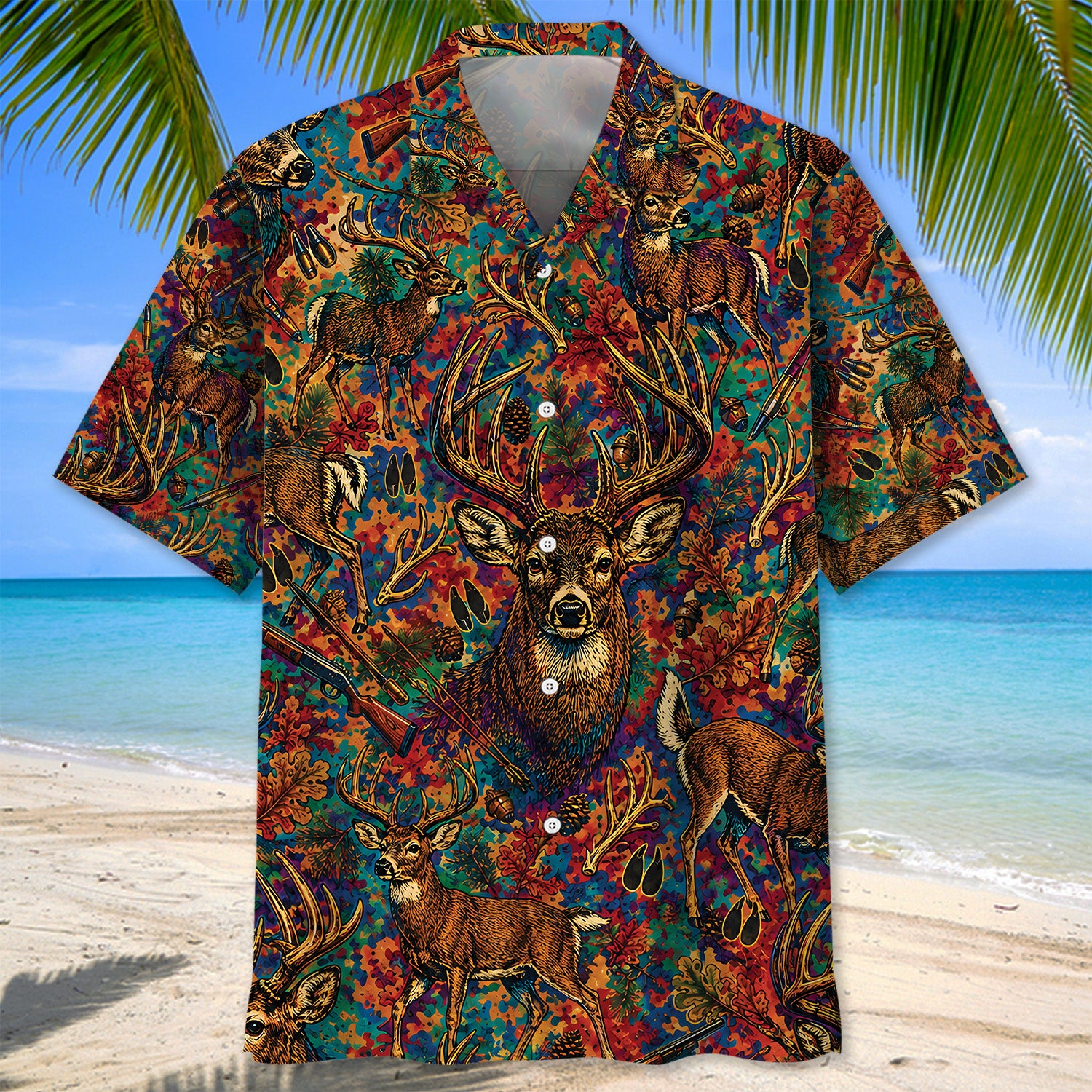 Psychedelic Deer Hunting Hawaiian Shirt