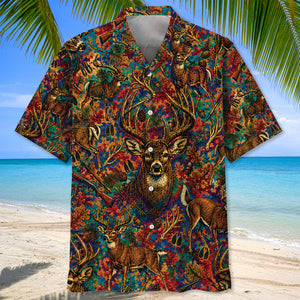 Psychedelic Deer Hunting Hawaiian Shirt