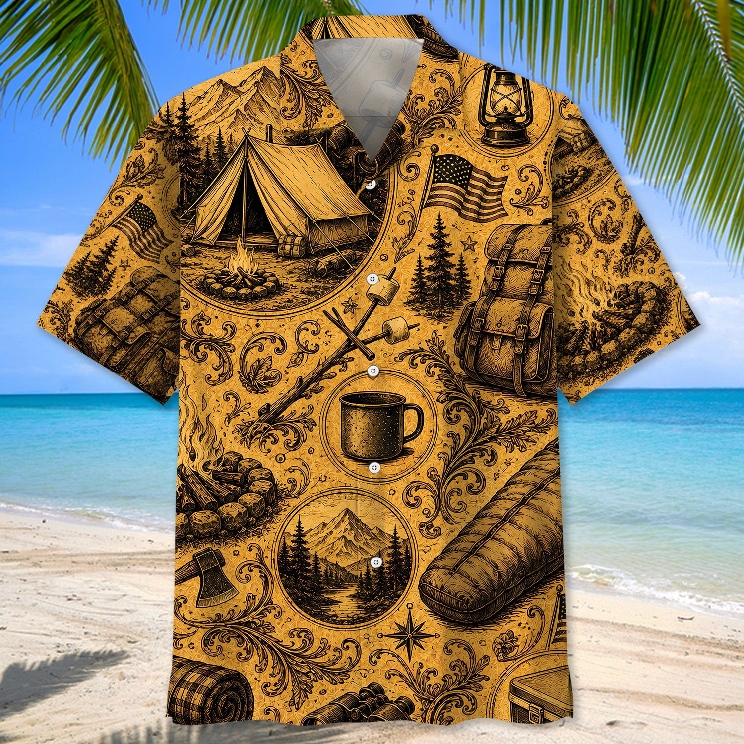 Camping Vintage Legend Art Hawaiian Shirt