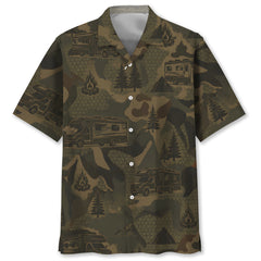 Class C Motorhome Camping Camouflage Hawaiian Shirt