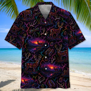 Midnight Deer Neon Hawaiian Shirt