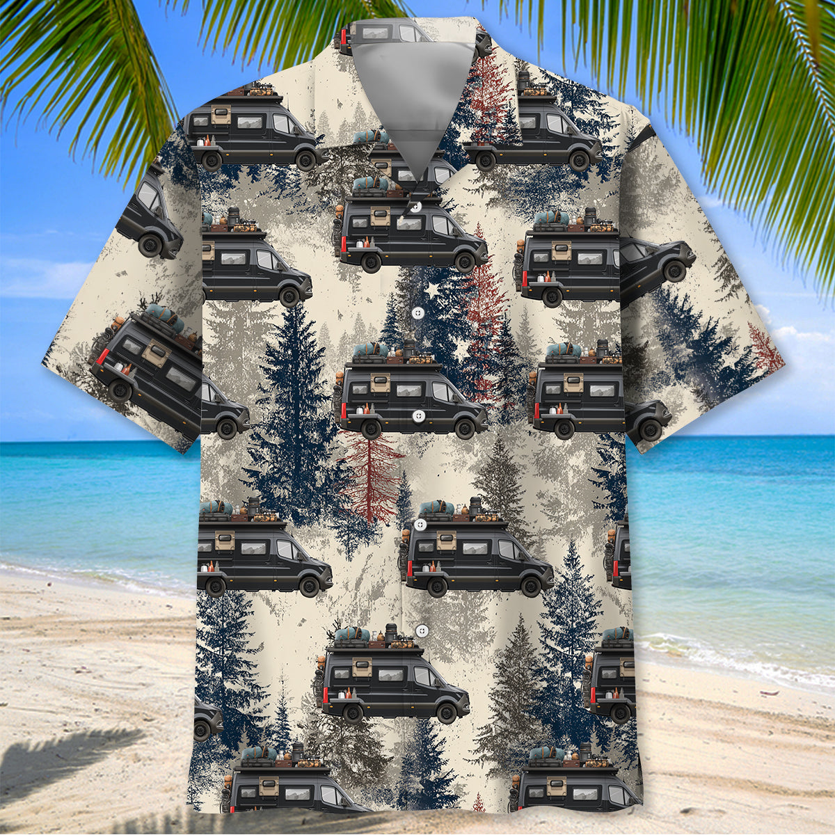 America Conversion Van Camping Hawaiian Shirt