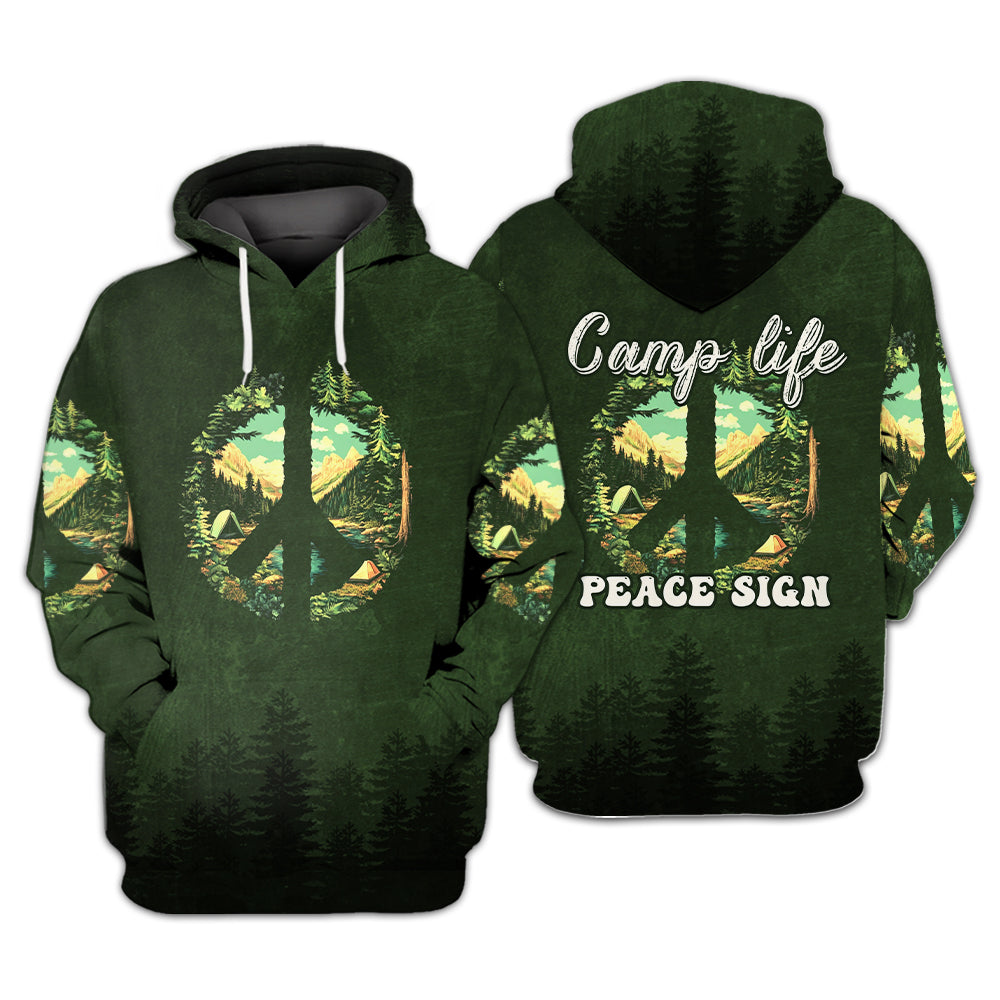 Camp Life Peace Sign All Over Print Shirt