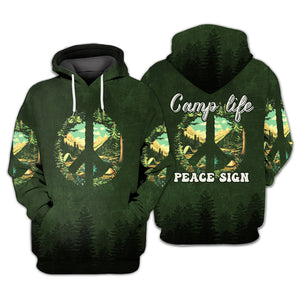 Camp Life Peace Sign All Over Print Shirt